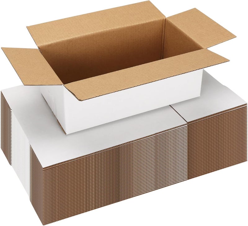 SPEPLA Shipping Boxes 8X4X3 Set of 40, White Corrugated Cardboard Box for Mailing Business Packaging - Image 1